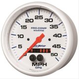 AutoMeter Pro-Comp Marine GPS Speedometers 200644 Gauge, Marine, Speedometer, 5 in., 0-50 mph, Full Sweep, White Face, Red Pointer, White Bezel, Electrical, GPS, Each thumbnail 2