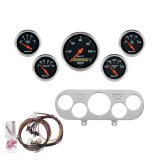 AutoMeter Designer Black Instrument Clusters for 1962-1965 CHEVY II - 7044-DB Gauges, Cluster, Analog, Speedometer, Water Temperature, Fuel Level, Voltmeter, Face, Polished Gauge Panel, Chevy, Kit thumbnail 7