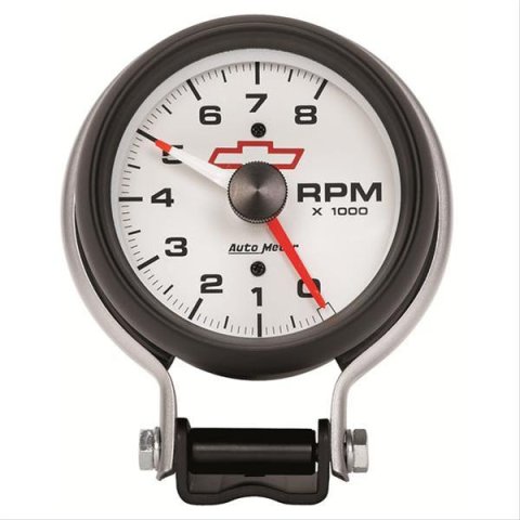 AutoMeter Phantom Series Chevy Bowtie Tachometers 5780-00406 Tachometer, Phantom, Emblem, 0-8,000 rpm, 3 3/4 in., Analog, Electrical, Each