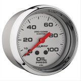 AutoMeter Pro-Comp Marine Analog Gauges 200777-35 Gauge, Marine, Oil Pressure, 2 5/8 in., 0-100 psi, Full Sweep, Silver Face, Red Pointer, Chrome Bezel, Mechanical, Each thumbnail 3