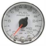 AutoMeter Spek-Pro Analog Gauges P31611 Gauges, Spek-Pro, Fuel Pressure, 0-30 psi, 2 1/16 in., White Face, Multicolor Numbers, Chrome Bezel, Analog, Electrical, Each thumbnail 1