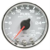 AutoMeter Spek-Pro Analog Gauges P31611 Gauges, Spek-Pro, Fuel Pressure, 0-30 psi, 2 1/16 in., White Face, Multicolor Numbers, Chrome Bezel, Analog, Electrical, Each thumbnail 2