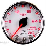 AutoMeter Spek-Pro Analog Gauges P31611 Gauges, Spek-Pro, Fuel Pressure, 0-30 psi, 2 1/16 in., White Face, Multicolor Numbers, Chrome Bezel, Analog, Electrical, Each thumbnail 4