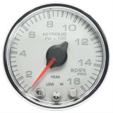 AutoMeter Spek-Pro Analog Gauges P32011 Gauges, Spek-Pro, Nitrous Pressure, 0-1,600 psi, 2 1/16 in., White Face, Multicolor Numbers, Chrome Bezel, Analog, Electrical, Each thumbnail 1