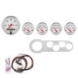 AutoMeter Arctic White Instrument Clusters 7042-AW Cluster, White, Analog, Speedometer, Oil Pressure, Water Temperature, Fuel Level, Voltmeter, Face, Polished Panel, Chevy, Kit thumbnail 3