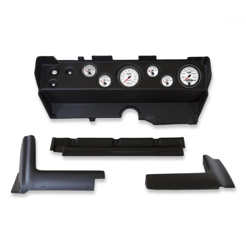 AutoMeter Phantom II Instrument Clusters for 1970-1974 BARRACUDA, CHALLENGER, CUDA - 2139-10 Gauge Kit, II, Analog, White Face, Speedo, Tach, Oil, Water, Volt, Fuel, Silver Numbers, Red Pointers, Black Panel, Dodge, Plymouth, Kit