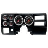 AutoMeter Sport-Comp Instrument Clusters 2923-11 Gauge Kit, Sport-Comp, Analog, Black Face, Speedo, Tach, Oil, Water, Volt, Fuel, White Numbers, Red Pointers, Black Panel, Chevy, With A/C, Kit thumbnail 2