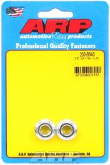 ARP Hex Nuts 200-8640 Nuts, Hex, Serrated Flange, Grade 8 Steel, Cadmium, 3/8 in.-24 RH Thread, Pair thumbnail 1