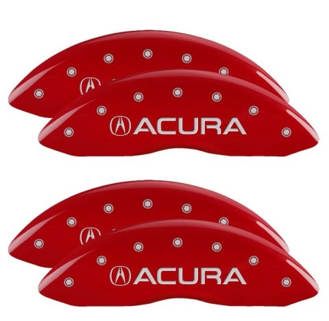 MGP Caliper Covers - Brake for 2022-2025 MDX 39028SACURD Set of 4 caliper covers, Engraved Front and Rear: Acura, Red powder coat finish, silver characters thumbnail 2