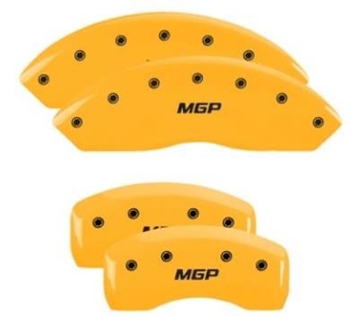 MGP Yellow Caliper Covers for 2018-2022 CROSSTREK - 54015SMGPYL Disc Brake Cover, Set of 4: finish, Black