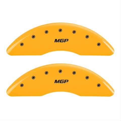 MGP Yellow Caliper Covers for 2009 XF, 2007-2009 XKR - 41002SMGPYL Set of 4 caliper covers, Engraved Front and Rear: MGP, powder coat finish, black characters thumbnail 1