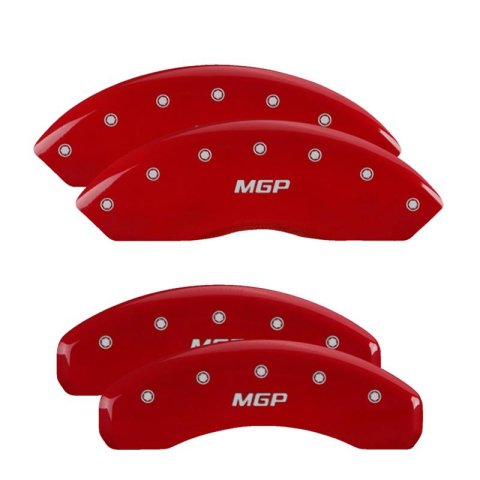 MGP Red Caliper Covers for 2019-2024 Q5 - 15231SMGPRD Set of 4 caliper covers, Engraved Front and Rear: MGP, powder coat finish, silver characters thumbnail 1