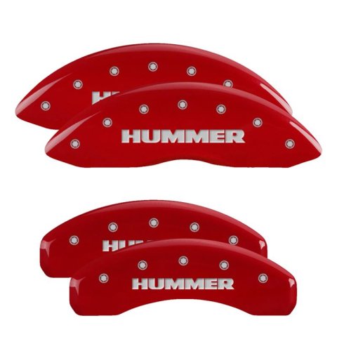 MGP Caliper Covers - Brake Pad for 2003-2009 H2 52002SCUSDF Set Of 4 Covers, Engraved Front And Rear: Custom Graphics, Designated Finish.