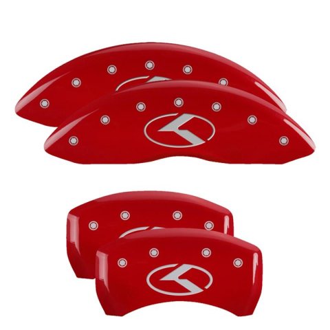 MGP Caliper Covers - Brake for 2017 OPTIMA, 2018-2023 STINGER 21191SCUSDF Set Of 4 Covers, Engraved Front And Rear: Custom Graphics, Designated Finish