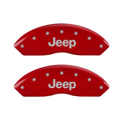 MGP Caliper Covers - Brake Pad for 1997-2006 WRANGLER 42009FCUSDF Front Set 2 Covers, Engraved Front: Custom Graphics, Designated Finish.