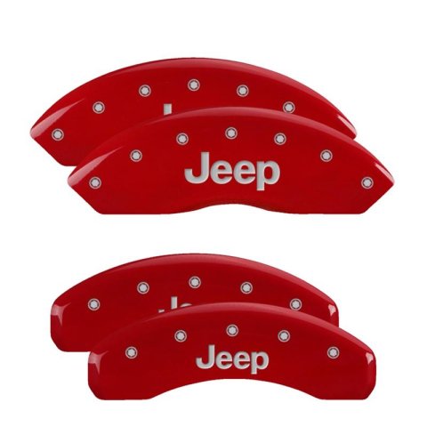 MGP Caliper Covers - Brake Pad for 2008-2012 LIBERTY, 2007-2018 WRANGLER 42007SCUSDF Set Of 4 Covers, Engraved Front And Rear: Custom Graphics, Designated Finish.