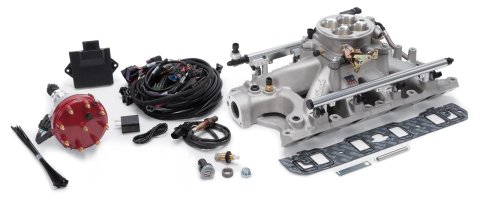 Edelbrock Pro-Flo 4 EFI Systems 35950 Fuel Injection System, 4, Self-Learning, Sequential Multi-Port, Satin, 550 HP Max, 351W Small Block Ford, Kit thumbnail 1
