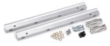 Edelbrock Aluminum Fuel Rails 3210 Rails, Aluminum, Clear Anodized, Victor Jr. EFI, -6 AN Inlet, for use with EDL-28115, V8, AMC, Pair thumbnail 1