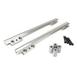 Edelbrock Aluminum Fuel Rails 3210 Rails, Aluminum, Clear Anodized, Victor Jr. EFI, -6 AN Inlet, for use with EDL-28115, V8, AMC, Pair thumbnail 2