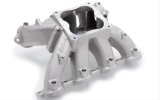 Edelbrock Super Victor Intake Manifolds 28235 Manifold, LS-R Heads Only, 2-Piece, Single Plane, Aluminum, Satin, 4500 Flange, EFI, Each thumbnail 1
