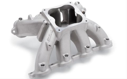 Edelbrock Super Victor Intake Manifolds 28235 Manifold, LS-R Heads Only, 2-Piece, Single Plane, Aluminum, Satin, 4500 Flange, EFI, Each