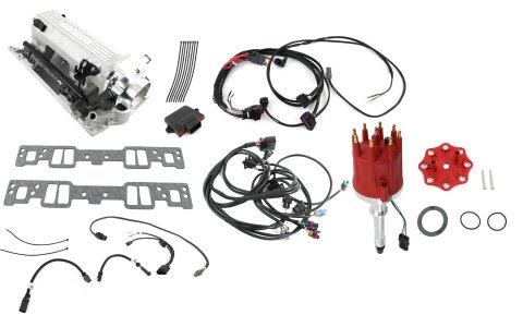 Edelbrock Pro-Flo 4 XT EFI Systems 35820 Fuel Injection System, XT, Self-Learning, Sequential Multi-Port, Satin, 450 HP Max, SB Chevy with Vortec or E-Tec heads, Kit