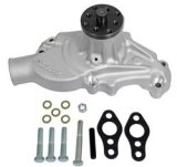 Edelbrock Victor Series High Performance Street Mechanical Water Pumps 88820 Pump, Mechanical, Short, High-Volume, Aluminum, Natural, Counterclockwise, Chevy, Small Block, Each thumbnail 3