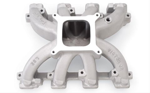 Edelbrock Victor Jr. Carbureted Intake Manifolds 28456 Manifold, JR. Aluminum, Natural, Carbureted, Chevrolet, Fits LS3/L92/L76 Heads, W/Module,Each