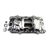Edelbrock Performer Intake Manifolds 2161-CP Manifold, Performer, Dual Plane, Aluminum, Chrome Plasma Coated, Spread Bore, Chevy, 396-502, Oval Port, Each thumbnail 2