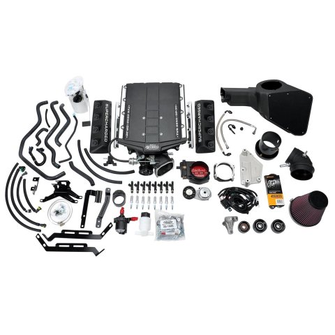 Edelbrock E-Force TVS2650 Mustang Stage 2 Track System Supercharger Kits for 2015-2017 MUSTANG - 158390 Supercharger, 2, Eaton TVS2650, Black Powdercoated, 6-Rib Serpentine, Ford, Kit