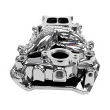 Edelbrock Performer RPM Air-Gap Intake Manifolds 7561-CP Manifold, Air Gap, Dual Plane, Aluminum, Chrome Plasma Coated, Chevy, Big Block, Oval Port, Std. Deck thumbnail 5