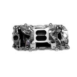 Edelbrock Performer RPM Air-Gap Intake Manifolds 7561-CP Manifold, Air Gap, Dual Plane, Aluminum, Chrome Plasma Coated, Chevy, Big Block, Oval Port, Std. Deck thumbnail 8