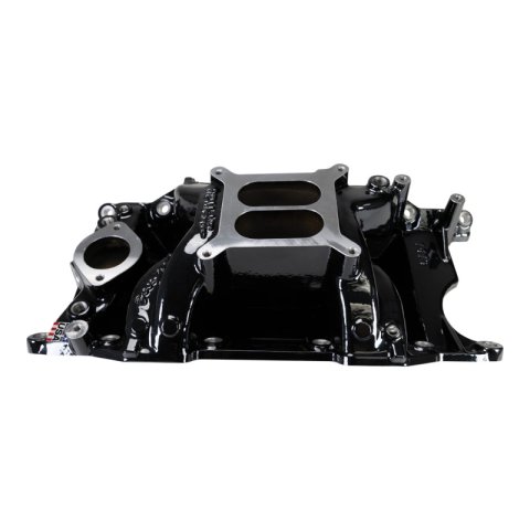 Edelbrock Performer RPM Air-Gap Intake Manifolds 7576-BP Manifold, Air Gap, Dual Plane, Aluminum, Black Plasma Coated, Square Bore, Mopar, Small Block, Each