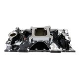 Edelbrock Victor Jr. Intake Manifolds 2975-BP Manifold, Jr., Single Plane, Aluminum, Black Plasma Coated, Square Bore, Chevy, Small Block, Each thumbnail 2