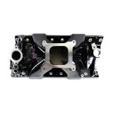 Edelbrock Victor Jr. Intake Manifolds 2975-BP Manifold, Jr., Single Plane, Aluminum, Black Plasma Coated, Square Bore, Chevy, Small Block, Each thumbnail 4