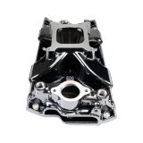 Edelbrock Victor Jr. Intake Manifolds 2975-BP Manifold, Jr., Single Plane, Aluminum, Black Plasma Coated, Square Bore, Chevy, Small Block, Each thumbnail 6