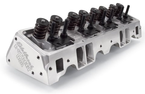 Edelbrock E-Street Cylinder Heads 2240 Heads, E-Street, Aluminum, Assembled, 64cc Chamber, 185cc Intake Runner, Head Bolts and Head Gasket Set Included, Chevy, Small Block, Kit thumbnail 4