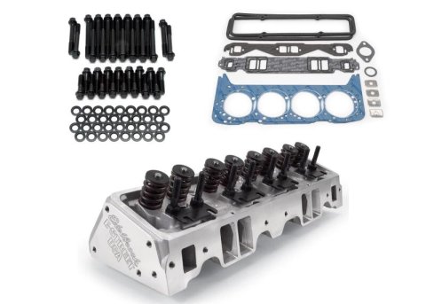 Edelbrock E-Street Cylinder Heads 2240 Heads, E-Street, Aluminum, Assembled, 64cc Chamber, 185cc Intake Runner, Head Bolts and Head Gasket Set Included, Chevy, Small Block, Kit thumbnail 9
