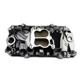 Edelbrock Performer Intake Manifolds 2161-BP Manifold, Performer, Dual Plane, Aluminum, Black Plasma Coated, Spread Bore, Chevy, 396-502, Oval Port, Each thumbnail 1