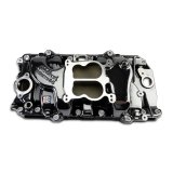 Edelbrock Performer Intake Manifolds 2161-BP Manifold, Performer, Dual Plane, Aluminum, Black Plasma Coated, Spread Bore, Chevy, 396-502, Oval Port, Each thumbnail 2
