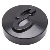 Edelbrock Air Cleaner Wing Nuts 4270 Nut, 2.125 in. Diameter, Aluminum, Black, Script E, Each thumbnail 2