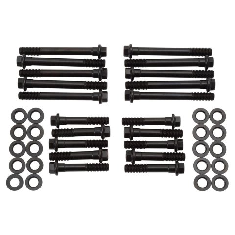 Edelbrock E-Series Head Bolt Kits 85522 Cylinder Bolts, Chromoly, Black Oxide, Hex Head, Washers, 7/16 in. Thread Size, Ford, 4.7L, 5.0L, Kit