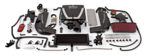 Edelbrock E-Force Corvette C6 Stage 1 Street Legal Supercharger Kits 1593 System, E-Force, Serpentine, Black, 3.875 in. Diameter Pulley, Chevy, LS2, 6.0L, Kit thumbnail 1
