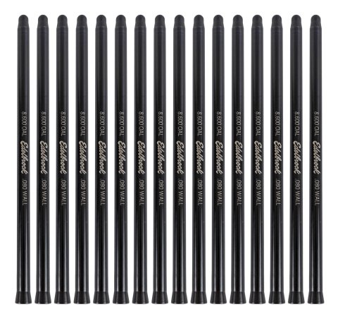 Edelbrock Chromoly Pushrods 9621 Pushrods, 3/8 in. Tube, 5/16 in. Ball/Cup Tips, 8.600 in. Length, Heat-Treated, Chromoly, 0.080 in. Wall Thickness, Set of 16