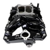 Edelbrock Performer RPM Intake Manifolds 7156-BP Manifold, RPM, Dual Plane, Black Plasma Coated, Natural, Square/Spread Bore, Pontiac, 326-455, Each thumbnail 2