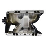 Edelbrock Performer RPM Intake Manifolds 7156-BP Manifold, RPM, Dual Plane, Black Plasma Coated, Natural, Square/Spread Bore, Pontiac, 326-455, Each thumbnail 3