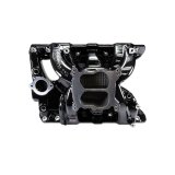 Edelbrock Performer RPM Intake Manifolds 7156-BP Manifold, RPM, Dual Plane, Black Plasma Coated, Natural, Square/Spread Bore, Pontiac, 326-455, Each thumbnail 5