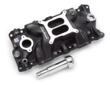 Edelbrock Performer EPS Intake Manifolds 2703-BP Manifold, EPS, Dual Plane, Aluminum, Black Plasma Coated, Square Bore, Chevy, Small Block, Each thumbnail 1