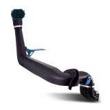 Borne Off-Road Snorkel Air Intakes MMAI-JL-18NMWBL Intake Kits, Intake Snorkel, Polyethylene Tube, Black, Micro-Wrinkle Blue Brackets, Jeep, Kit thumbnail 3