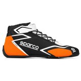 Sparco K-Skid Driving Shoes 00127741NRAF & Boots, Shoes, Mid-top, Leather Outer, Black/Orange, Natural Rubber Outer Sole, European Shoe Size 41, Pair thumbnail 1